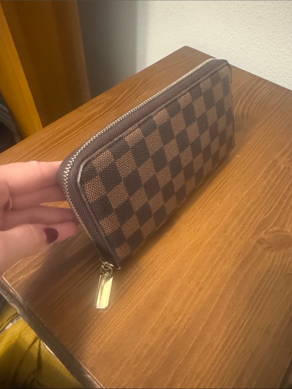 Classic Check Zip-Around Wallet - Brown/Black